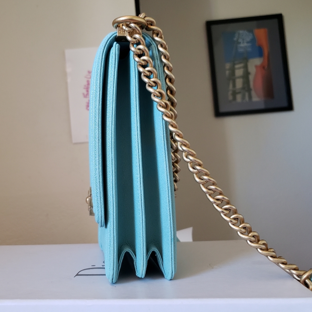 Chanel boy caviar north south blue bag - Picture 11 of 16